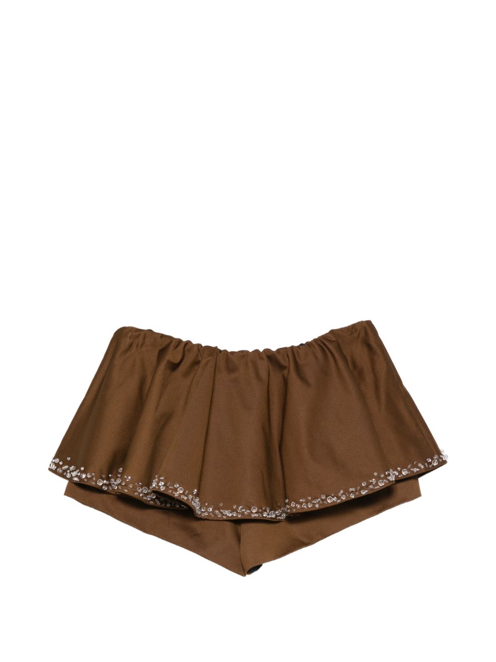 Shorts con volant in marrone giuseppe di morabito - donna 