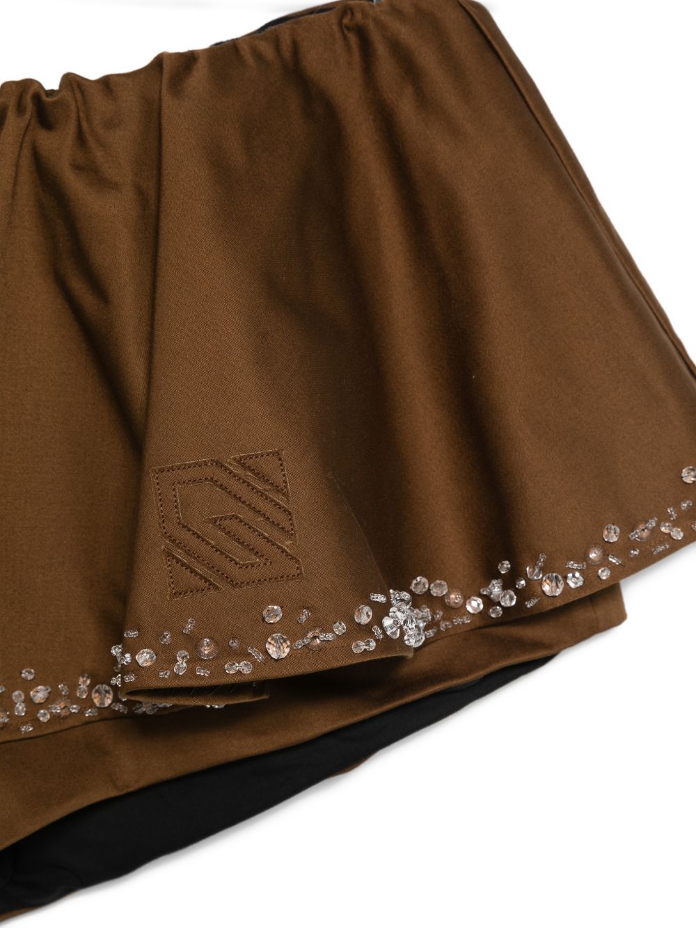 Shorts con volant in marrone giuseppe di morabito - donna 