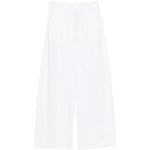 Pantaloni a gamba ampia con perline in bianco 