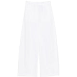 Pantaloni a gamba ampia con perline in bianco 