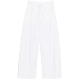 Pantaloni a gamba ampia con perline in bianco 