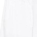 Pantaloni a gamba ampia con perline in bianco 