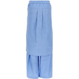 Pantaloni con applicazioni di cristalli in blu 