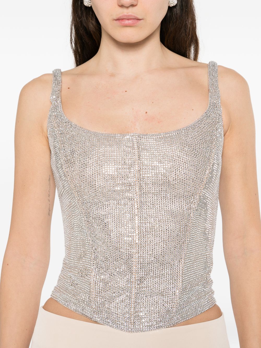 Top con cristalli in argento Giuseppe Di Morabito - donna 