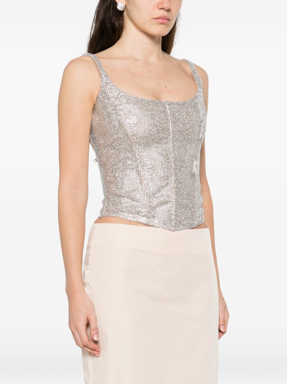Top con cristalli in argento Giuseppe Di Morabito - donna 