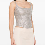 Top con cristalli in argento Giuseppe Di Morabito - donna 