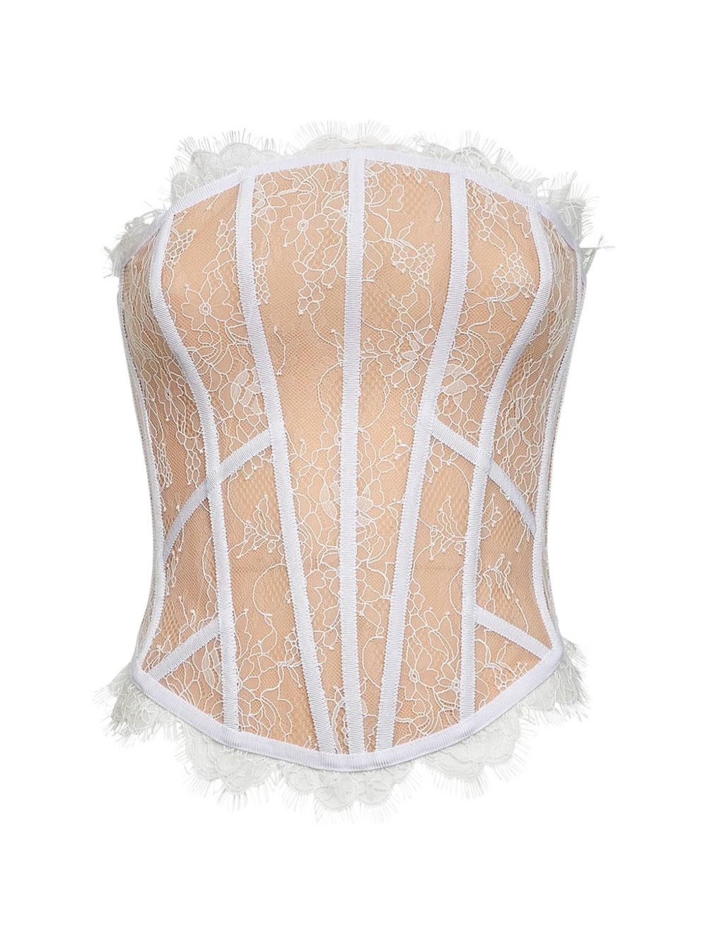 Corsetto in pizzo rosa e bianco Giuseppe Di Morabito - donna 