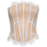 Corsetto in pizzo rosa e bianco Giuseppe Di Morabito - donna 