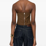 Corsetto corto in marrone giuseppe di morabito - donna 