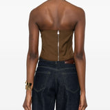 Corsetto corto in marrone giuseppe di morabito - donna 