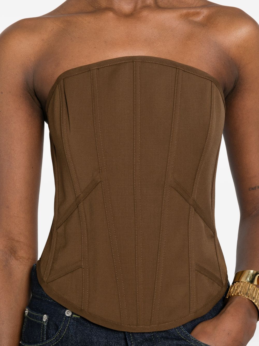 Corsetto corto in marrone giuseppe di morabito - donna 