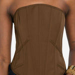 Corsetto corto in marrone giuseppe di morabito - donna 