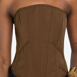 Corsetto corto in marrone giuseppe di morabito - donna 