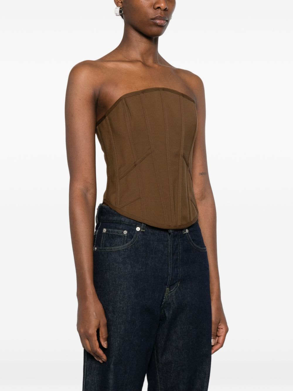 Corsetto corto in marrone giuseppe di morabito - donna 