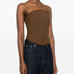 Corsetto corto in marrone giuseppe di morabito - donna 