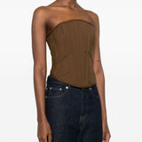 Corsetto corto in marrone giuseppe di morabito - donna 