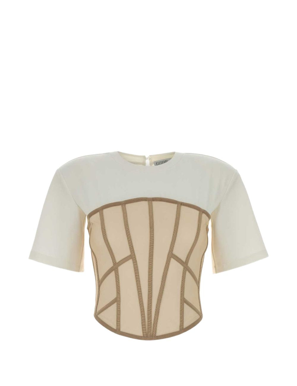 Top con dettaglio a corsetto in beige 
