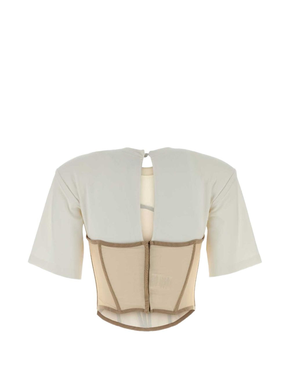 Top con dettaglio a corsetto in beige 