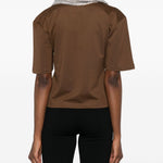 T-shirt con dettaglio foulard in marrone giuseppe di morabito - donna 