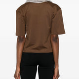 T-shirt con dettaglio foulard in marrone giuseppe di morabito - donna 