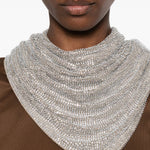 T-shirt con dettaglio foulard in marrone giuseppe di morabito - donna 