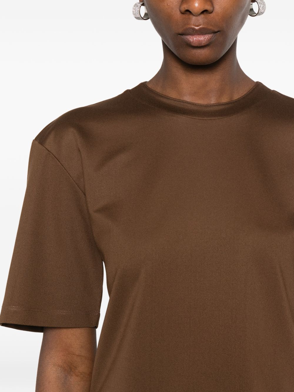 T-shirt con dettaglio foulard in marrone giuseppe di morabito - donna 