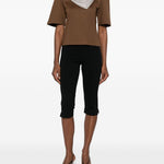 T-shirt con dettaglio foulard in marrone giuseppe di morabito - donna 