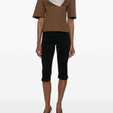 T-shirt con dettaglio foulard in marrone giuseppe di morabito - donna 