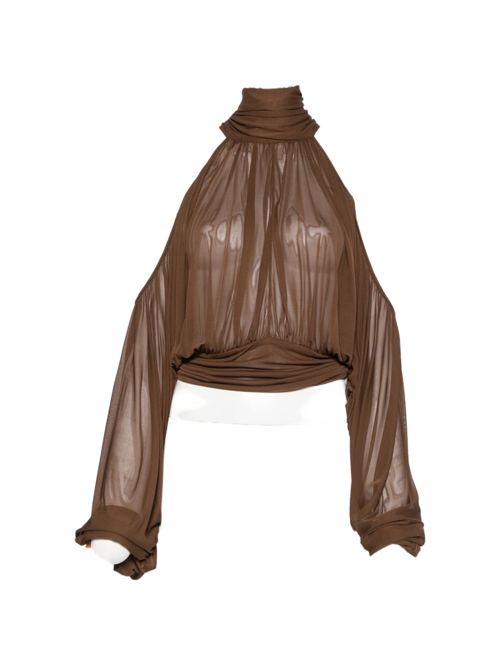 Blusa con collo lavallière in marrone Giuseppe Di Morabito - donna 