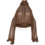 Blusa con collo lavallière in marrone Giuseppe Di Morabito - donna 