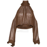 Blusa con collo lavallière in marrone Giuseppe Di Morabito - donna 