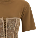 T-shirt con corsetto in marrone Giuseppe di morabito - uomo 