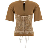 T-shirt con corsetto in marrone Giuseppe di morabito - uomo 