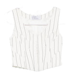 Corsetto corto gessato in bianco giuseppe di morabito - donna 