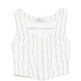 Corsetto corto gessato in bianco giuseppe di morabito - donna 