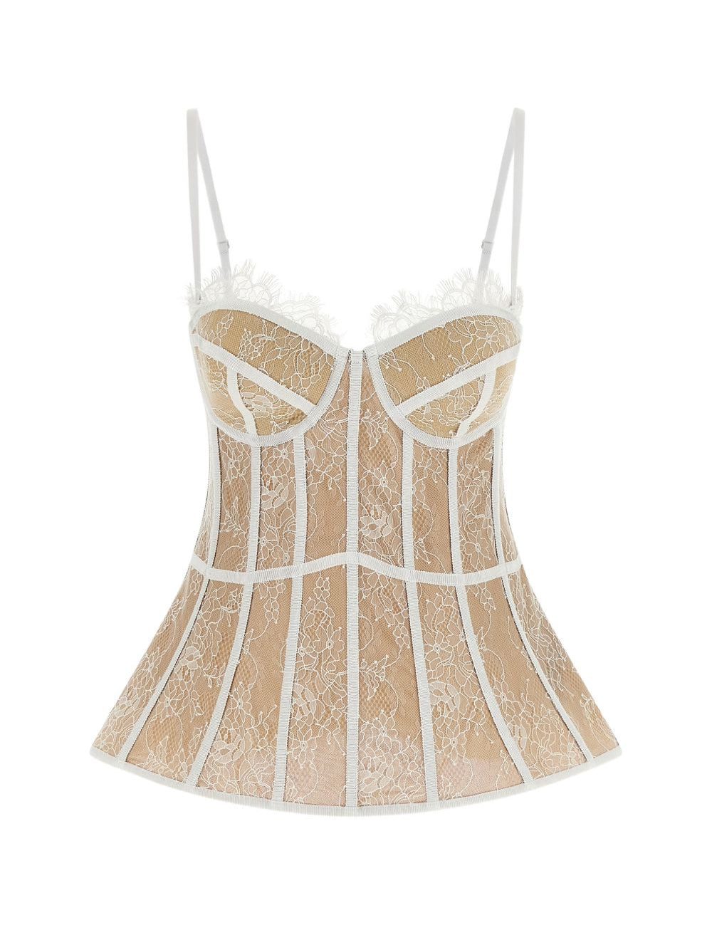 Corsetto in pizzo rosa e bianco Giuseppe Di Morabito - donna 