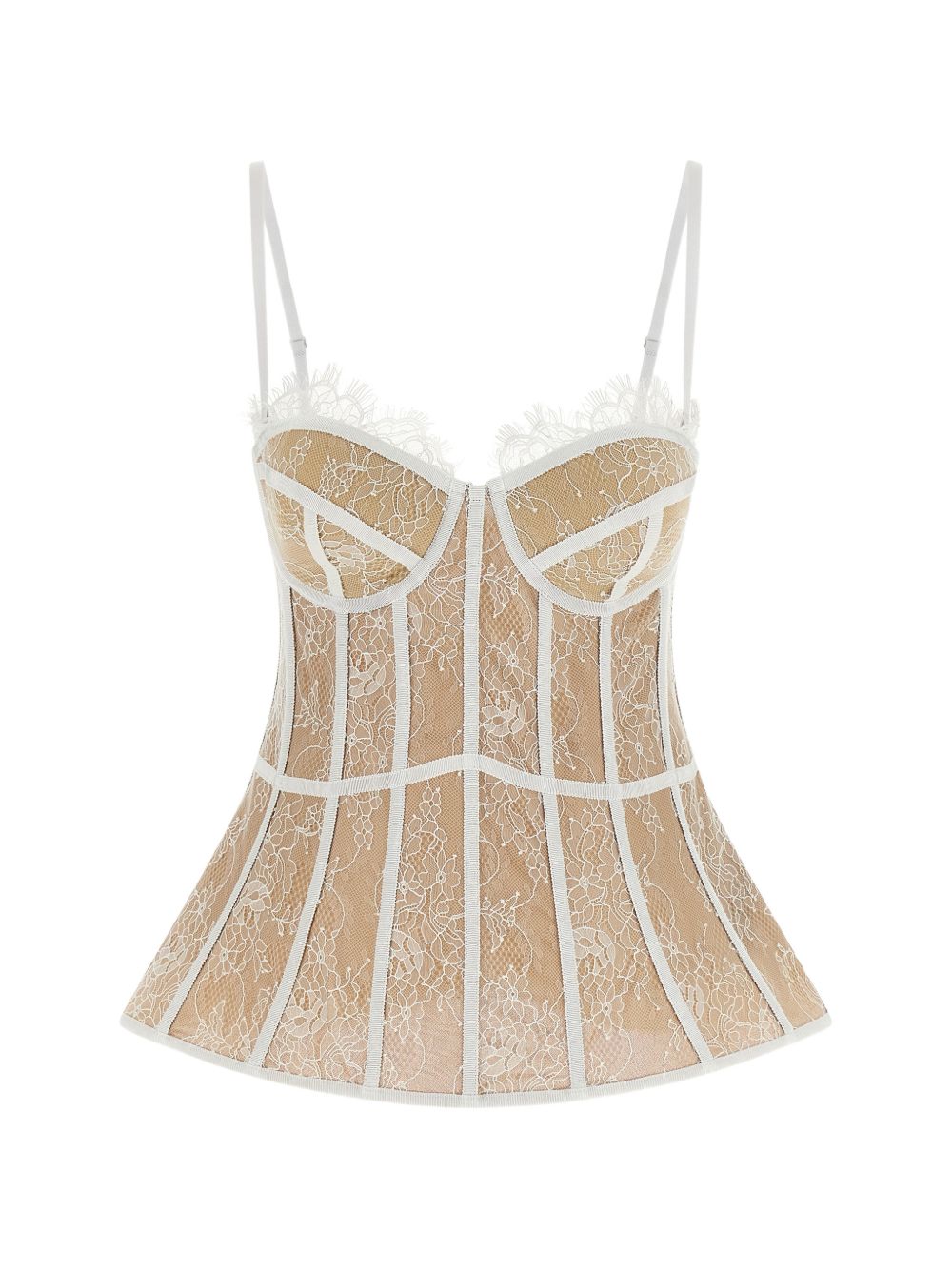 Corsetto in pizzo rosa e bianco Giuseppe Di Morabito - donna 