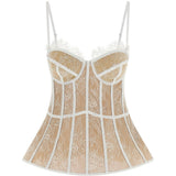 Corsetto in pizzo rosa e bianco Giuseppe Di Morabito - donna 