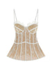 Corsetto in pizzo rosa e bianco Giuseppe Di Morabito - donna