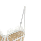 Corsetto in pizzo rosa e bianco Giuseppe Di Morabito - donna 