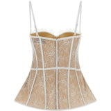 Corsetto in pizzo rosa e bianco Giuseppe Di Morabito - donna 