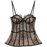 Corsetto in pizzo rosa e nero Giuseppe Di Morabito - donna 