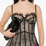Corsetto in pizzo rosa e nero Giuseppe Di Morabito - donna 