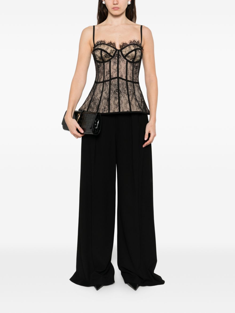 Corsetto in pizzo rosa e nero Giuseppe Di Morabito - donna 