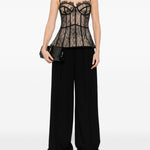 Corsetto in pizzo rosa e nero Giuseppe Di Morabito - donna 