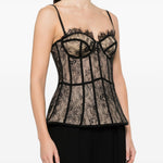 Corsetto in pizzo rosa e nero Giuseppe Di Morabito - donna 