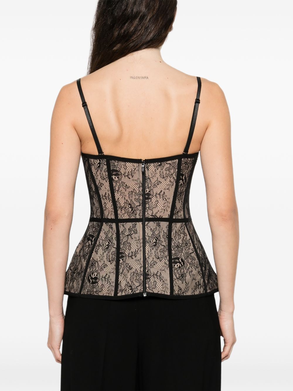 Corsetto in pizzo rosa e nero Giuseppe Di Morabito - donna 