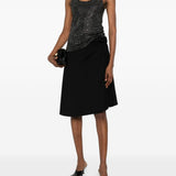 Canotta con strass in nero 