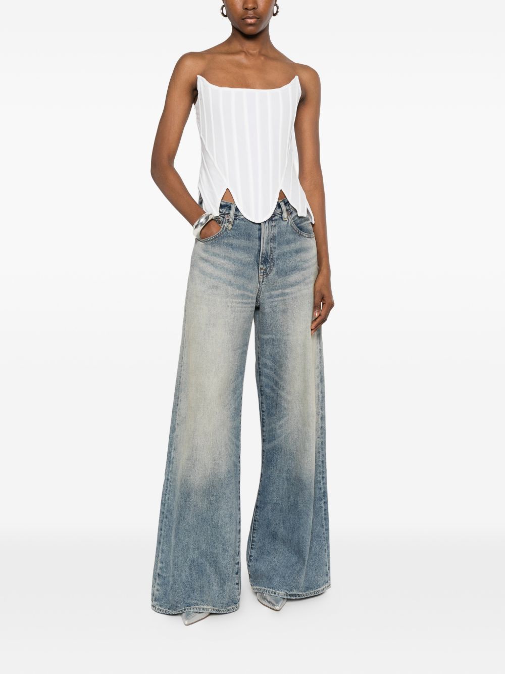Top stile bustier in bianco 