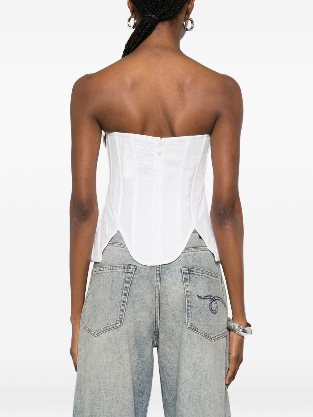 Top stile bustier in bianco 